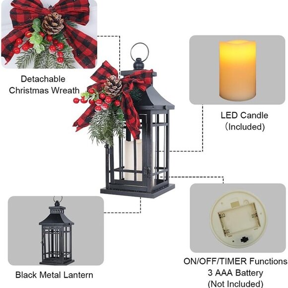 NEW  Christmas Decorations Indoor, Outdoor Christmas Led Lanterns Decorative - Picture 4 of 8